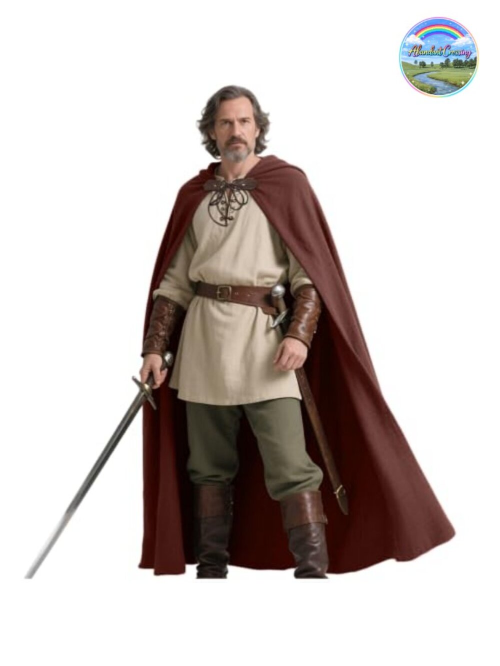 Linen Hooded Cape Medieval Cloak Ren Faire Cosplay Unisex